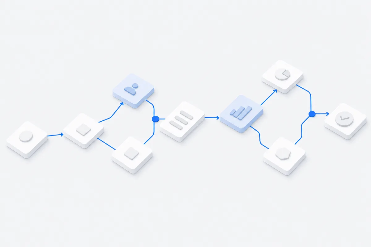 Illustration of connected workflow steps